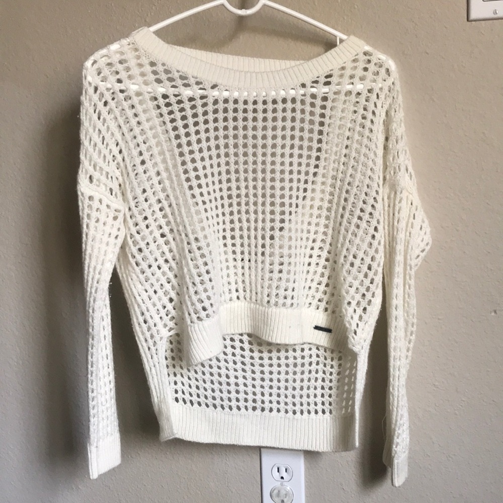 White mesh sweater